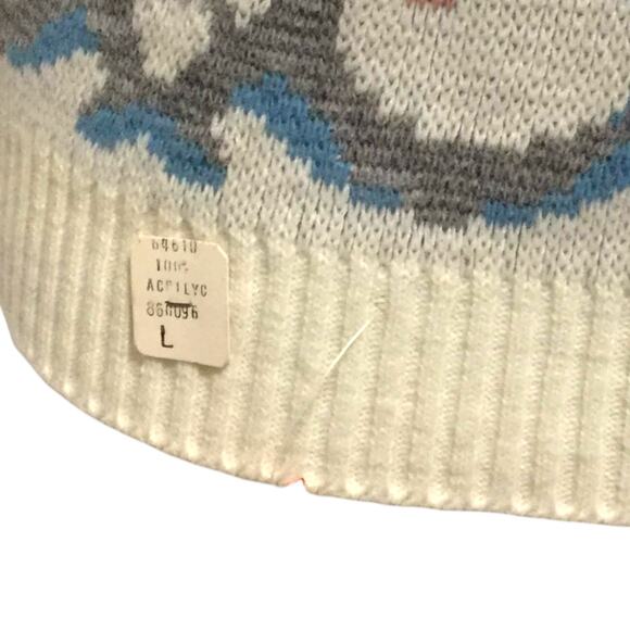 NOS 90's Vintage Oversized Cardigan Sweater with Roses size Large - Picture 2 of 5